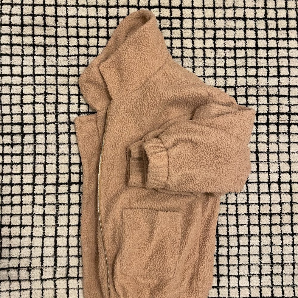 Oversized Cozy Camel Teddy Coat